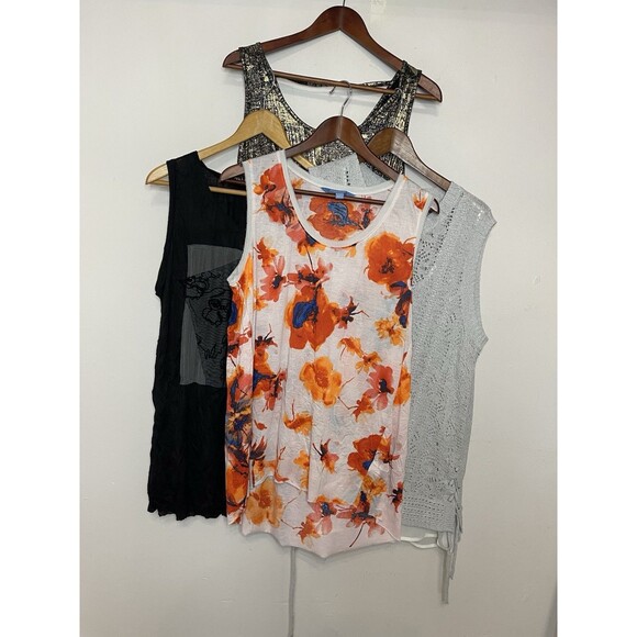 Bundle Of 4 Tank Tops Womens L /XL Simply Vera JLO Sleeveless Shirt - Picture 1 of 12